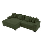 111 Corduroy L-Shaped Sectional Sofa with Convertible Chaise