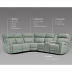 104 W Genuine Leather Power Recliner Sectional Sofa with Zero Gravity, Ajustable Headrest, USB Ports & Console
