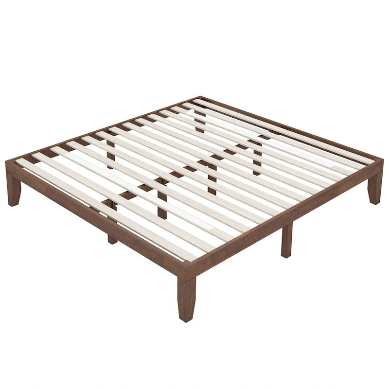Costway King Size 14 Wooden Bed Frame Mattress Platform Wood Slats
