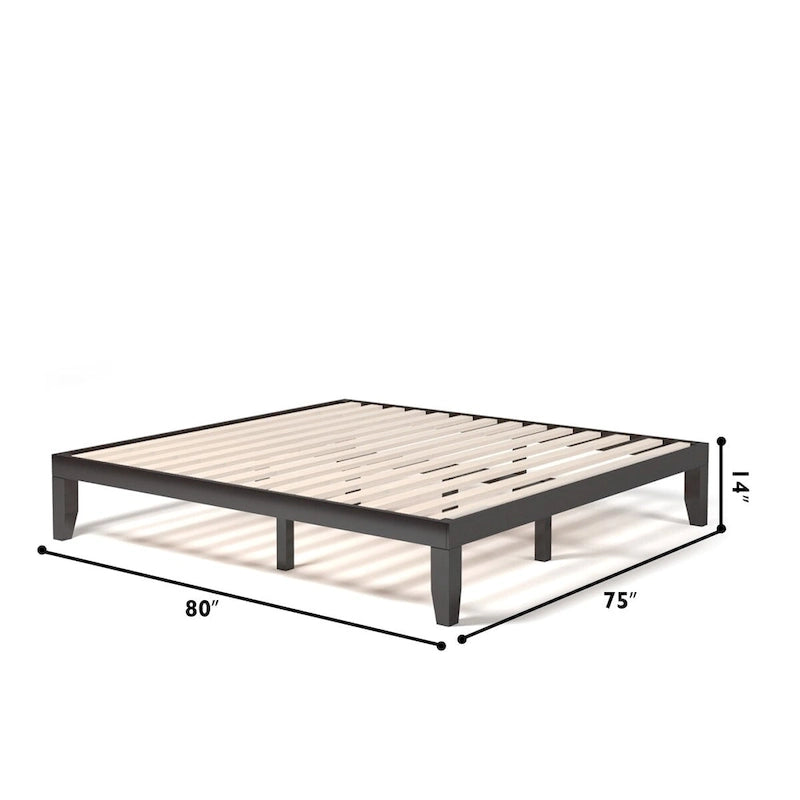 Costway King Size 14 Wooden Bed Frame Mattress Platform Wood Slats