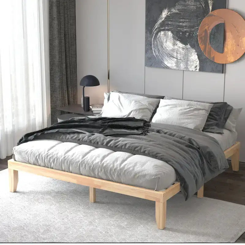 Costway King Size 14 Wooden Bed Frame Mattress Platform Wood Slats
