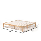 Costway King Size 14 Wooden Bed Frame Mattress Platform Wood Slats