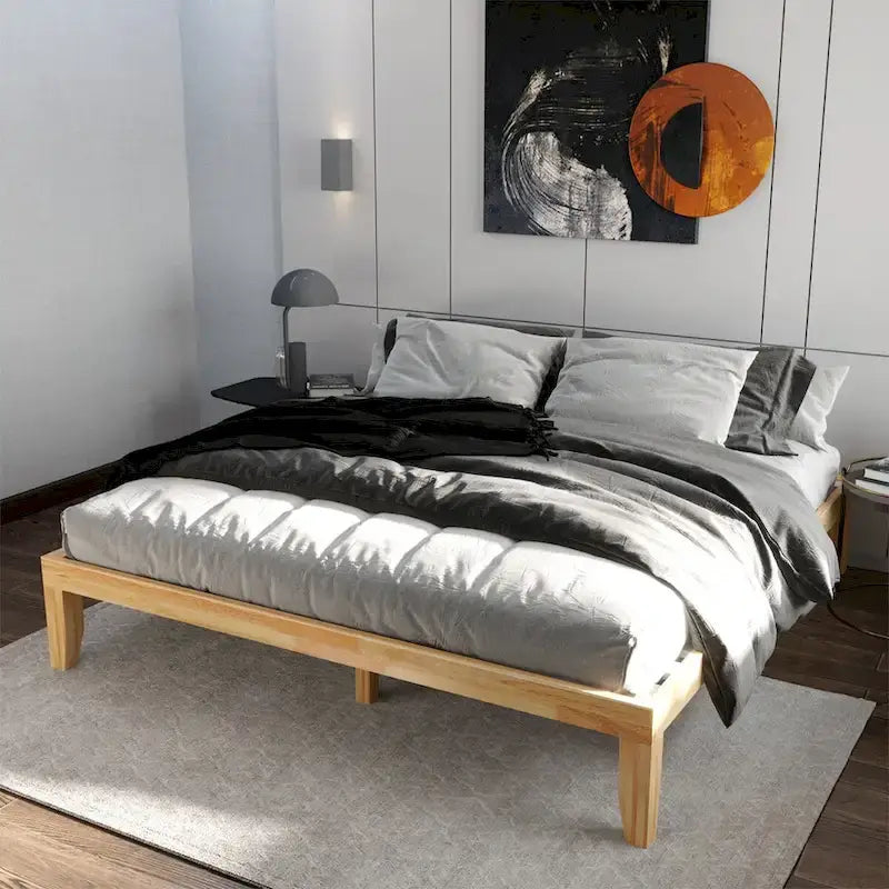 Costway King Size 14 Wooden Bed Frame Mattress Platform Wood Slats