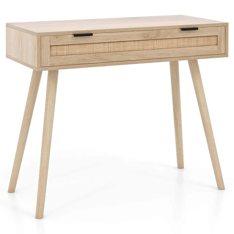 Table console en rotin Costway avec tiroir extractible Style Bohème pour Entrée - Voir Détails