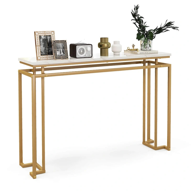 Costway 47 Table console moderne à plateau en faux marbre avec – Voir détails