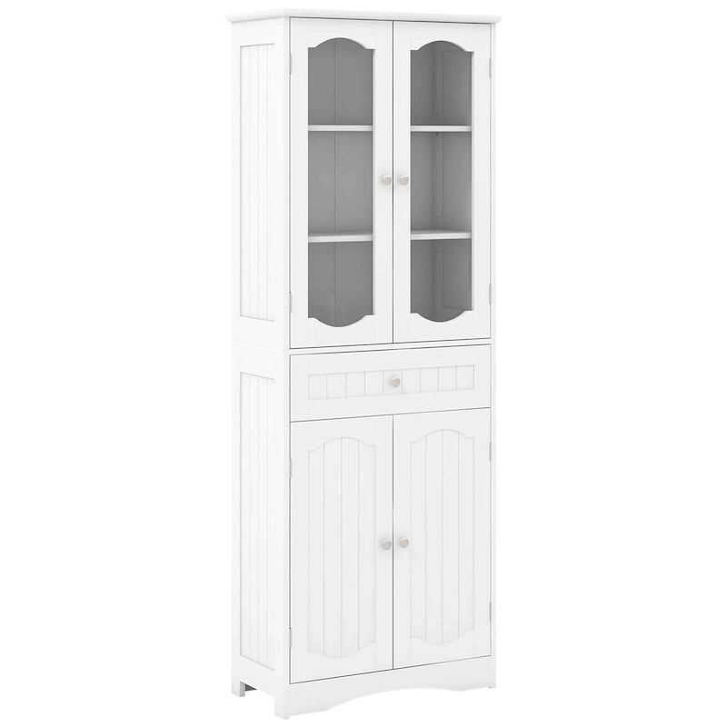 Meuble de salle de bain Costway de 160 cm de hauteur avec portes en verre trempé réglables - Voir détails