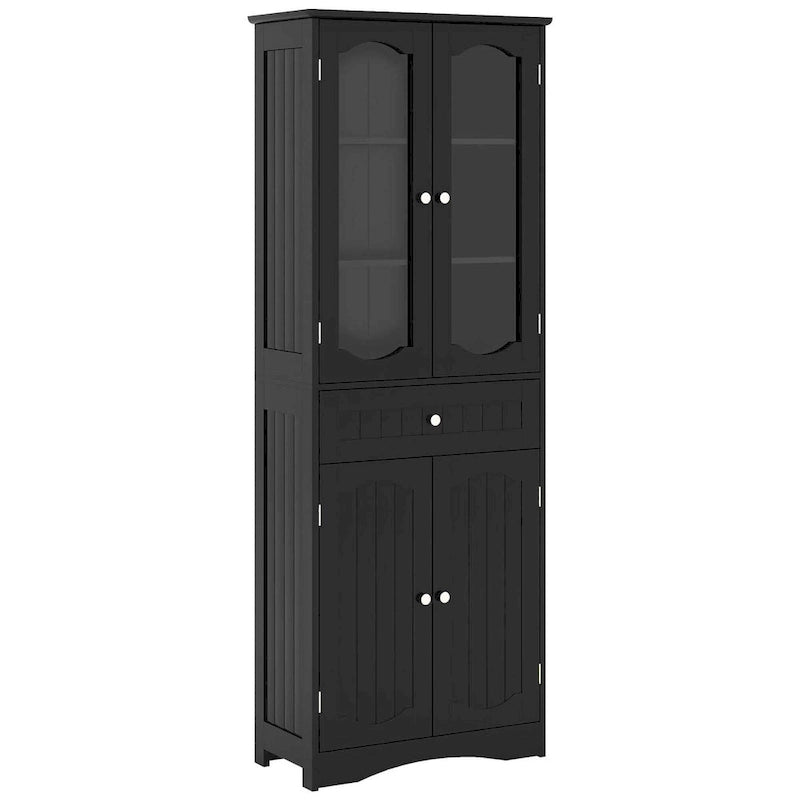 Meuble de salle de bain Costway de 160 cm de hauteur avec portes en verre trempé réglables - Voir détails