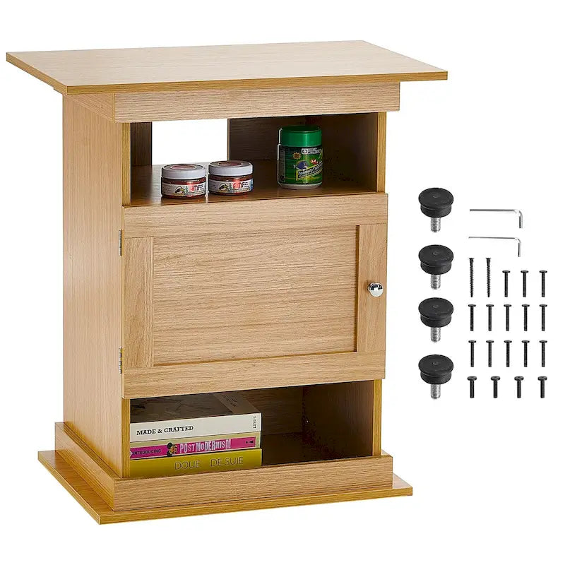 Meuble pour aquarium ou terrarium avec rangements, placard et kit de quincaillerie