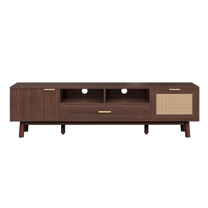 Wood TV Stand for 75 TVs, Modern TV Cabinet for Living Room