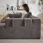 108 Chenille Modular L-Shaped Sectional Sofa with 6 Pillows, Reversible Chaise
