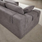 108 Chenille Modular L-Shaped Sectional Sofa with 6 Pillows, Reversible Chaise