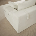 108 Chenille Modular L-Shaped Sectional Sofa with 6 Pillows, Reversible Chaise