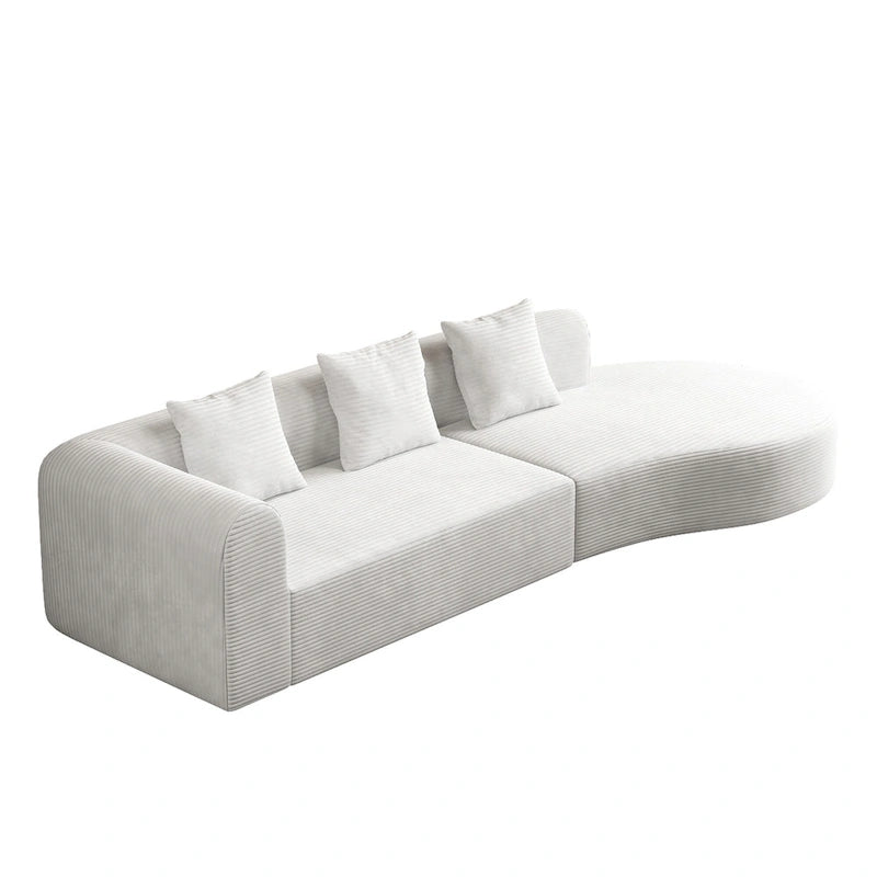 123.23 Corduroy Extra-Deep Modular Cloud Sofa with 30D High-Density Foam & Spring Support,and 4-Seater Sectional