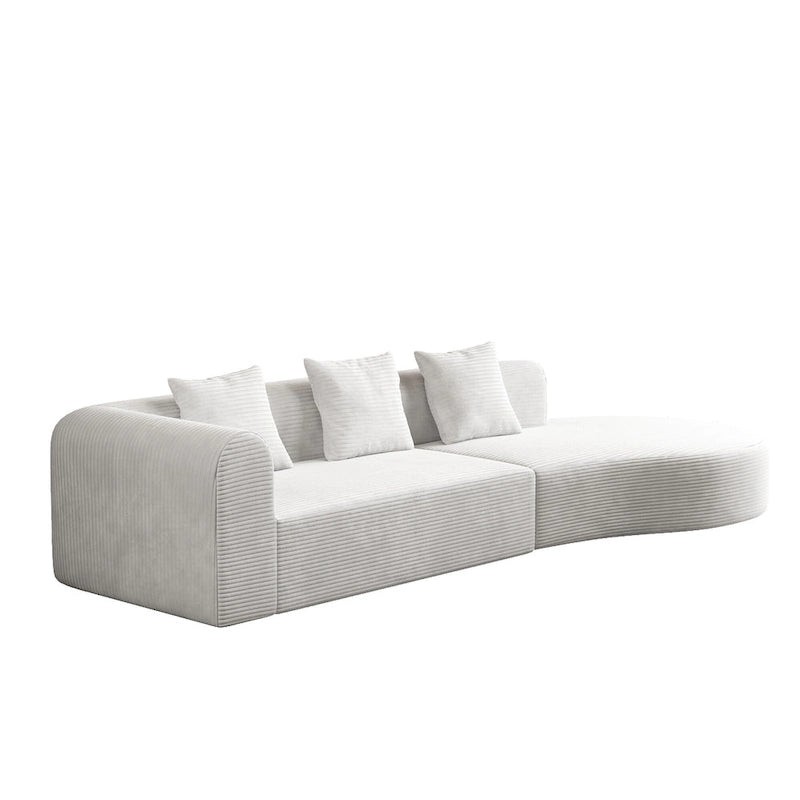 123.23 Corduroy Extra-Deep Modular Cloud Sofa with 30D High-Density Foam & Spring Support,and 4-Seater Sectional