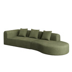 123.23 Corduroy Extra-Deep Modular Cloud Sofa with 30D High-Density Foam & Spring Support,and 4-Seater Sectional