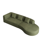 123.23 Corduroy Extra-Deep Modular Cloud Sofa with 30D High-Density Foam & Spring Support,and 4-Seater Sectional