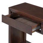 Console de 55" rustique avec tiroirs et étagère ouverte pour salon
