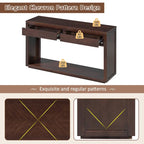 Console de 55" rustique avec tiroirs et étagère ouverte pour salon