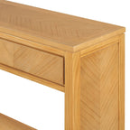 Console de 55" rustique avec tiroirs et étagère ouverte pour salon