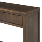 Console de 55" rustique avec tiroirs et étagère ouverte pour salon