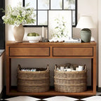 Console de 55" rustique avec tiroirs et étagère ouverte pour salon