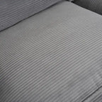 Modular Sofa Couch, Upholstered Corduroy L-Shape Sectional Sofa with Side Storage Pockets and Movable Ottoman