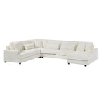 Corduroy Sectional Sofa U-shaped Sofa Couch, Upholstered Deep Seat Sofa with Cushions and Pillows for Living Room