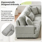 Corduroy Sectional Sofa U-shaped Sofa Couch, Upholstered Deep Seat Sofa with Cushions and Pillows for Living Room
