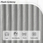 Corduroy Sectional Sofa U-shaped Sofa Couch, Upholstered Deep Seat Sofa with Cushions and Pillows for Living Room