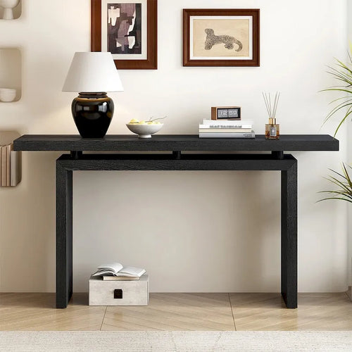 Ash Veneer Console Table, Modern Simple Style, Featuring Clever Tabletop Design, Suitable for Entryway, Hallway
