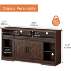 Meuble TV pour Téléviseur 65 70 Pouces, Meuble TV de Ferme avec 2 Portes Coulissantes Type Grange, Marron Rustique - 59