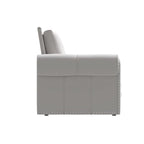 3-in-1 King Pull Out Sofa Bed Chesterfield Sofa, Velvet/Faux Leather Convertible Sleeper Sofa with Nailhead Trim & Rolled Arm