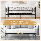 Gymax Twin Size Metal Daybed Modern Platform Bed w/ Heavy-duty Metal