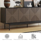 WESOME 64.45 Meuble TV / Meuble multimédia de style Mid-Century avec portes
