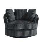 DREAMSIDEA Recessed Arm Slipcovered Swivel Barrel Chair