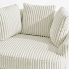 DREAMSIDEA Recessed Arm Slipcovered Swivel Barrel Chair