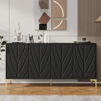 60 Press-to-Open Design Sideboard Buffet Cabinet with 4 Doors