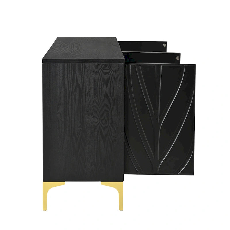 60 Press-to-Open Design Sideboard Buffet Cabinet with 4 Doors
