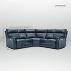 Cole 105 W Genuine Leather Power Reclining sectional sofa with USB&USB-C Port,power armlesschair