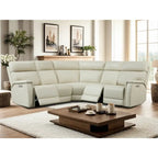 Cole 105 W Genuine Leather Power Reclining sectional sofa with USB&USB-C Port,power armlesschair