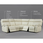 Cole 105 W Genuine Leather Power Reclining sectional sofa with USB&USB-C Port,power armlesschair