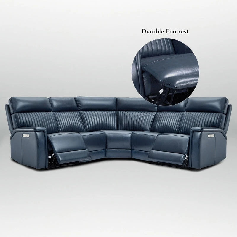 Cole 105 W Genuine Leather Power Reclining sectional sofa with USB&USB-C Port,power armlesschair