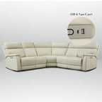 Cole 105 W Genuine Leather Power Reclining sectional sofa with USB&USB-C Port,power armlesschair