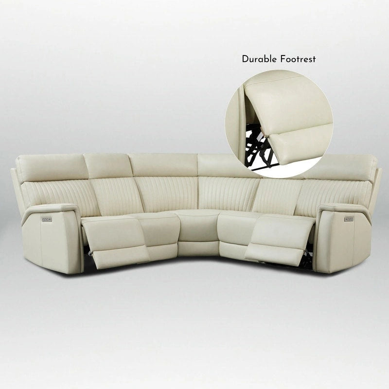 Cole 105 W Genuine Leather Power Reclining sectional sofa with USB&USB-C Port,power armlesschair