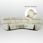 Cole 105 W Genuine Leather Power Reclining sectional sofa with USB&USB-C Port,power armlesschair