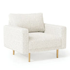 Remy Accent Chair, Bench Seat w Track Arms, Plush Off White Boucle