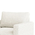 Remy Accent Chair, Bench Seat w Track Arms, Plush Off White Boucle