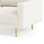 Remy Accent Chair, Bench Seat w Track Arms, Plush Off White Boucle