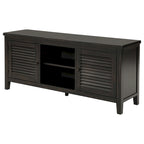 Meuble TV Coni, 2 portes et étagères, bois noir 60 pouces