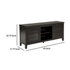 Meuble TV Coni, 2 portes et étagères, bois noir 60 pouces